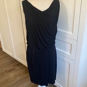 Bordeaux los ángeles Elegant Black Draped Women's cotton Dress medium